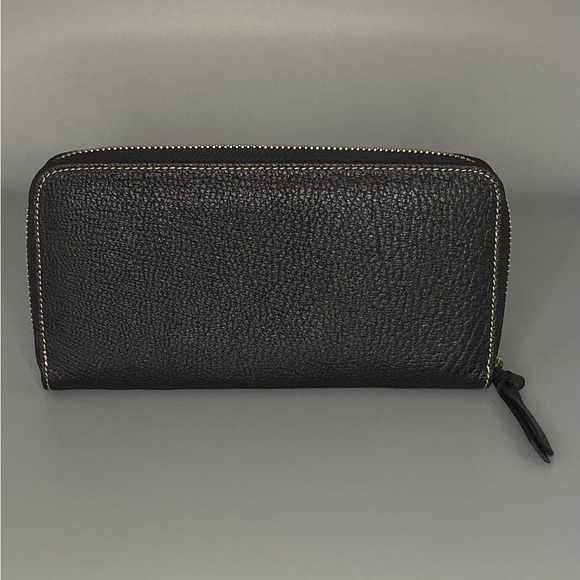 BVLGARI Black Long Leather Zip Around Wallet Unisex Luxury Pebbled Italy OS - Picture 5 of 11